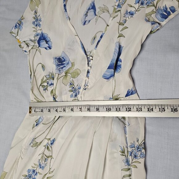 Alice McCall Floral Midi Dress Women Size 6 White Side Zip - Picture 12 of 15